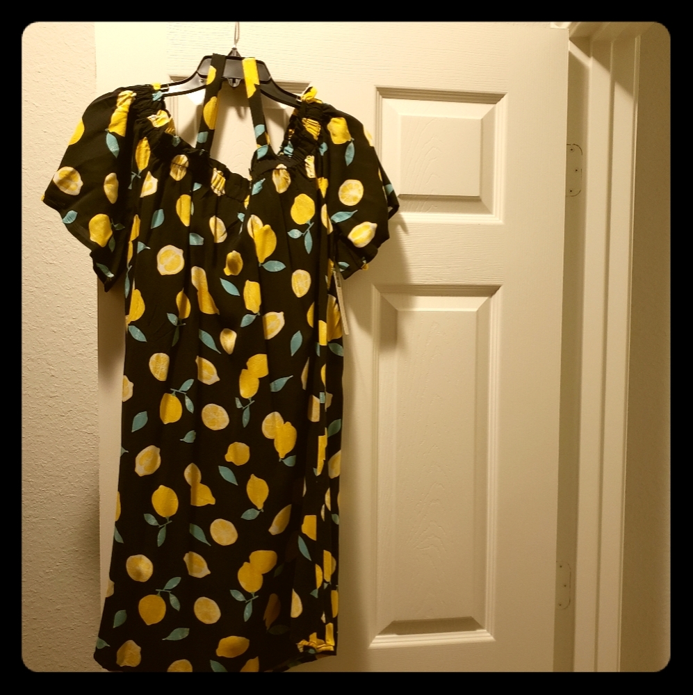 Womens lemon print summer dress